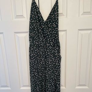 Green floral Kaileigh wrap jumpsuit